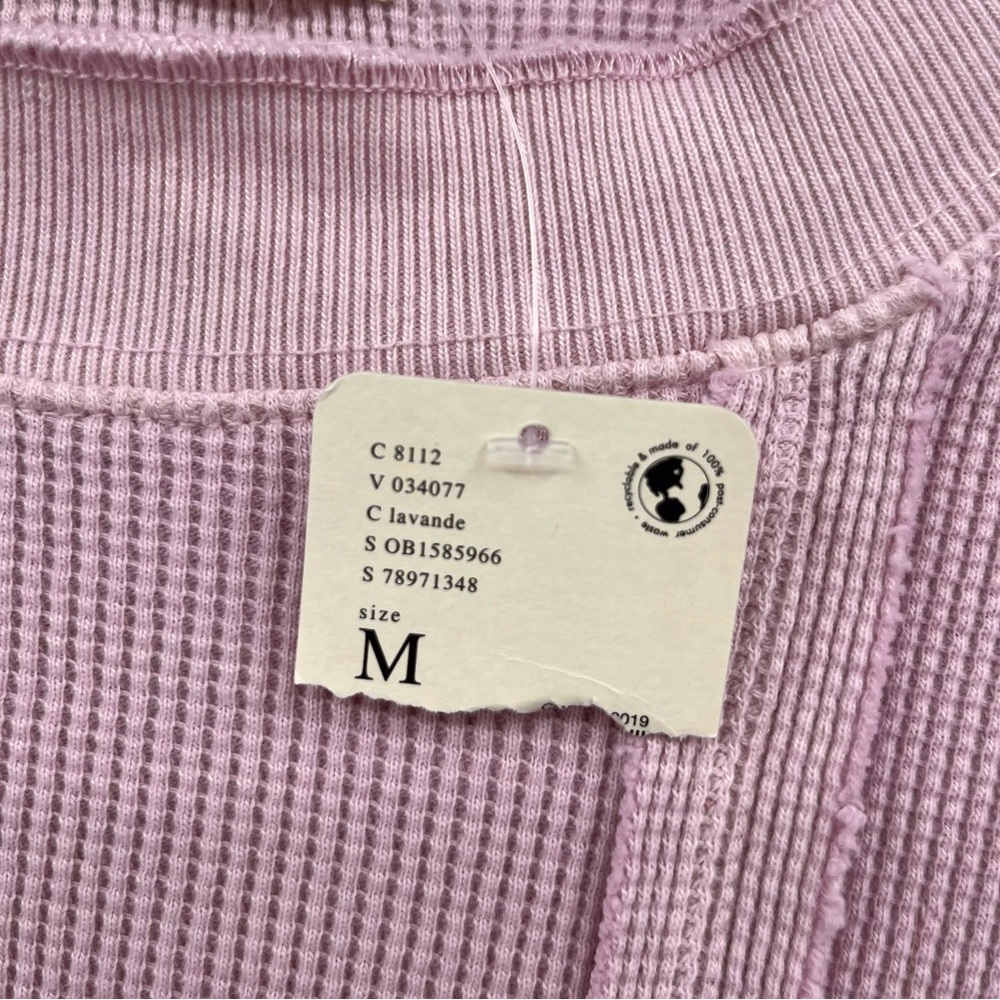 NWT We The Free People Lavender Ellie Thermal Oversized Top M - Picture 7 of 11